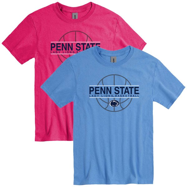short sleeve t-shirts pink and Carolina Blue with Penn State Lady Lions Basketball